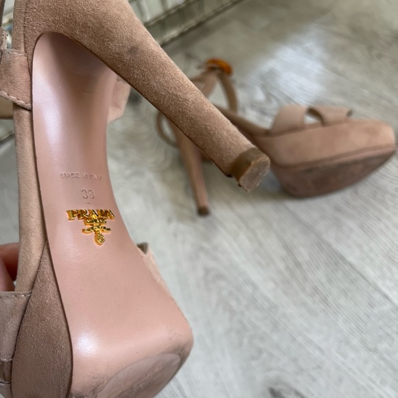 Prada Suede Platform Ankle Strap Heels (Size 39) - Picture 11 of 13